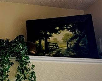 More art, lots of silk plants, head to back yard for most silk plants as well as yard art, pots, paver stones and yard furniture.