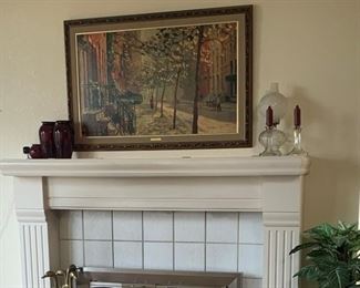 Art, Pottery, iron ware, fireplace tools, and there is an oil lamp collection minimum 2 doz. oil lamps all sizes and all in working order.