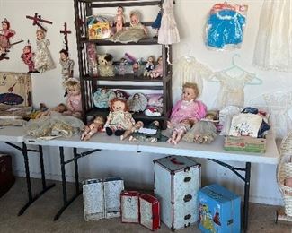 Several vintage dolls