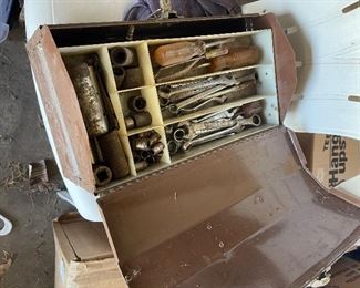 Vintage hand tools and tool box
