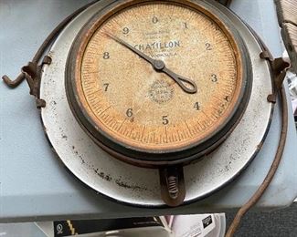 Chatillon Hanging Scale with Enamelware Pan