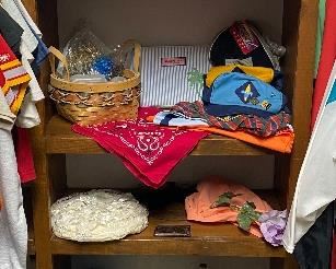Wooden Storage Shelf with Household Items