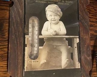 J. W. Sechrest Ambulance Service Advertising Thermometer with 4 Digit Phone Number