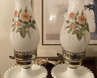Milk Glass Lamps