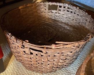 Large Old Oak Basket