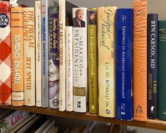 Assorted Books Including Political and Cookbooks