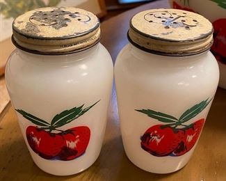 Fire King Apple and Cherries Shakers