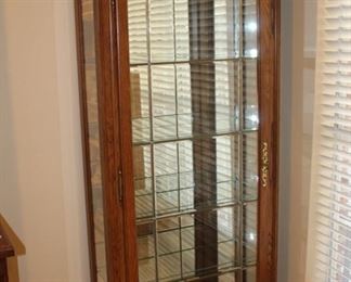 lighted curio cabinet, front door