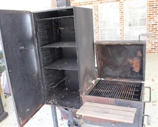 charcoal grill and rib smoker