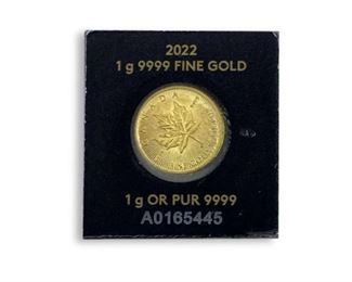 2022 1g Gold Maple, Royal Canadian Mint .9999