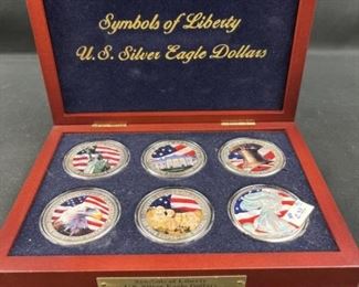 (6) American Silver Eagles, Hologram & Colorized