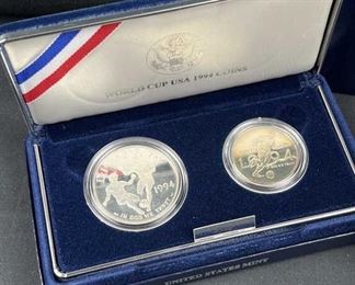 1994 World Cup 2-Coin Set w/ Silver Dollar, US