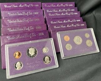(10) 1984-1993 U.S. Proof Coin Sets Collection