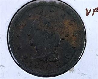 1850 Large Cent VF Nice Coin