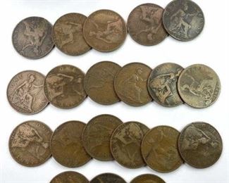 Group of Late 1800s-1940 G.B. Large Cents w/ Tube
