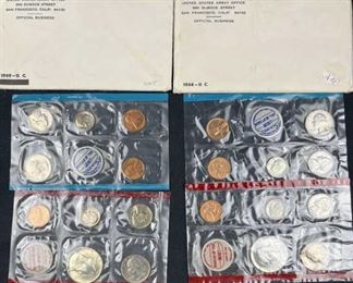 1968, 1969 Mint Sets w/ 40% Silver Kennedy