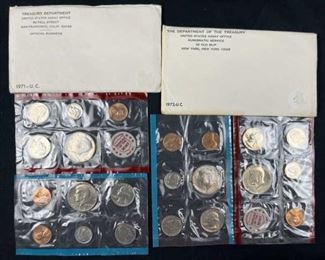 1971, 1972 Uncirculated Mint Coin Sets US