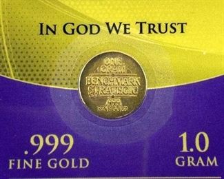 1g Gold Bar, Benchmark Strategic Carded .999 Fine