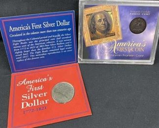 Novelty Reproduction Fugio Cent & 8 Reales Colonia