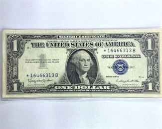 1957-B U.S. $1 STAR Silver Certificate, Choice XF