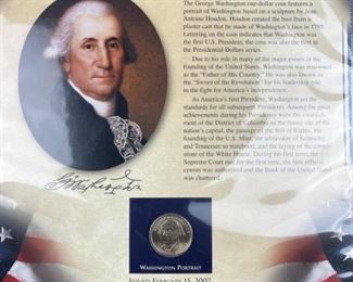 First (8) Presidential Dollar Coins in Album, BU
