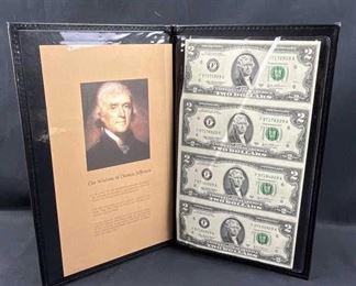 2003-A (4) $2 Bills Uncut Sheet w/ Folds