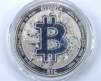 1oz Silver Bitcoin Round, 'In Code We Trust' .999
