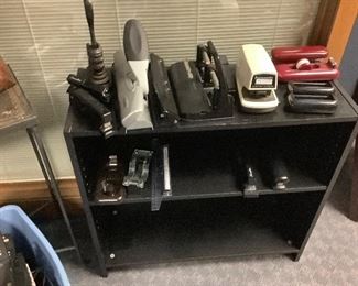 Tons of Office supplies just a few shown  & Book shelf