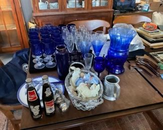 Blue glassware