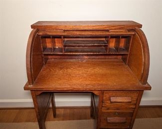 Childs Roll Top Desk and Chair