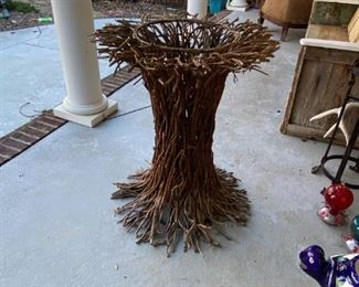 Driftwood Table w/ Glass Top