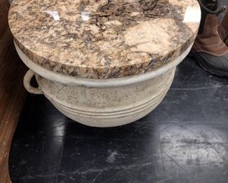 large pot with marble lid 