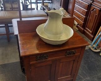 washstand with pitcher and bowl 
