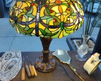 Tiffany style-stained glass lamp, and ice pick collection and more 