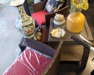 brand new patio furniture, vases and more 