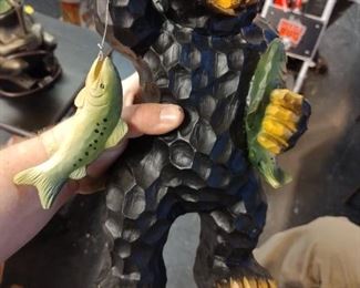 cool bear with fish 