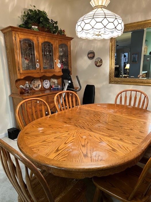 Dining room table and hutch