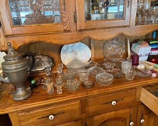 glassware, crystal, antique coffee maker