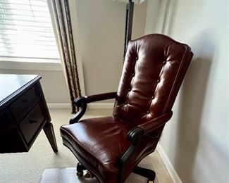 Ethan Allen,  Leather Executive  Swivel Chair with nail head trim