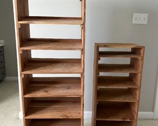 Hand crafted cedar shoe racks