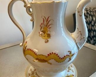 Antique Meissen Tea Pot and Stand, C1920