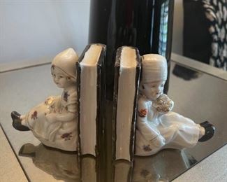 Antique Porcelain Book Ends