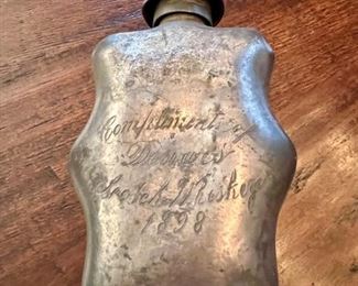 Antique, 1898 Dewars Scotch Whiskey Flask