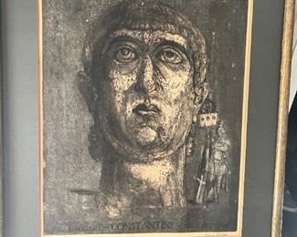 Stone lithograph 'Constantine' signed by Zhrio Ritter