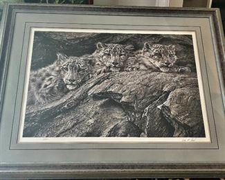 Treasures of Asia - Snow Leopards by Alan Hunt, 1992, signed & numbered, limited edition lithograph, #2/1950, 25x35