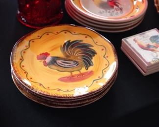 Sakura rooster plates