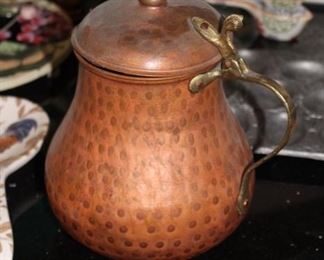 Copper pitcher with lid