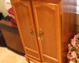 Vintage wood jewelry cabinet