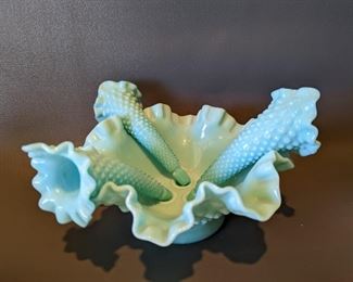 Fenton Hobnail Glass Epergne