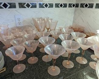 Pink Glass Stemware